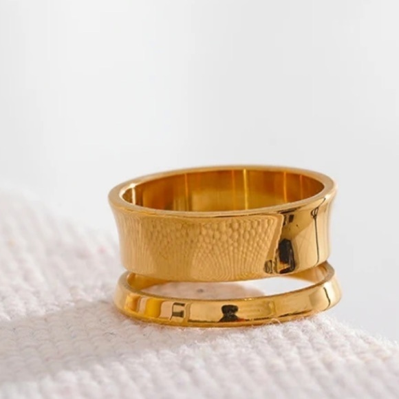 ⭐️unique Retro Gold Double Bar Ring - Picture 9 of 13